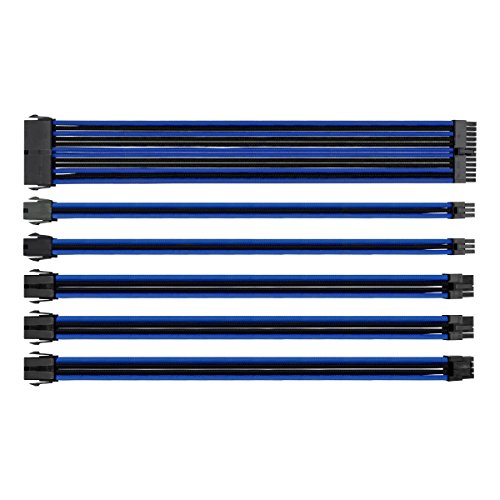 Thermaltake TtMod Sleeved Cable (Kabelverlängerung für Netzteile mit Extra-Sleeves) schwarz/blau