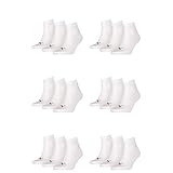 PUMA 18 Paar Unisex Quarter Socken Sneaker Gr. 35-49 für Damen Herren Füßlinge, Farbe:300 - white, Socken & Strümpfe:35-38