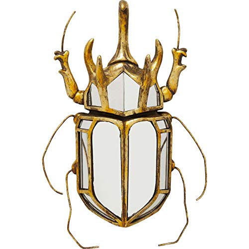Kare Design Wandschmuck Beetle Mirror, gold verspiegeltes Accessoire für die Wand, Tier Form, Käfer in Spiegel Optik, verschiedene Ausführungen erhältlich (H/B/T) 36,5x27,5x6,5cm
