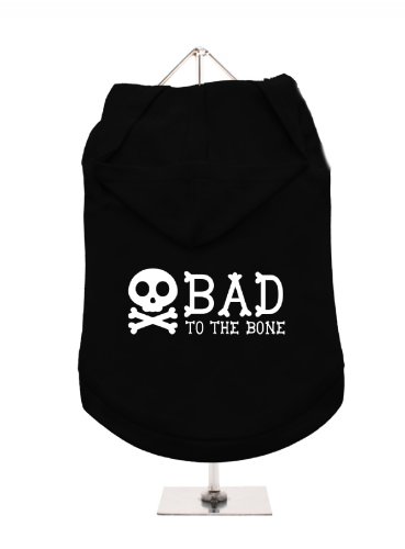 "Bad to the Bone" UrbanPup Hunde-Hoodie Hoodie (schwarz/weiß)