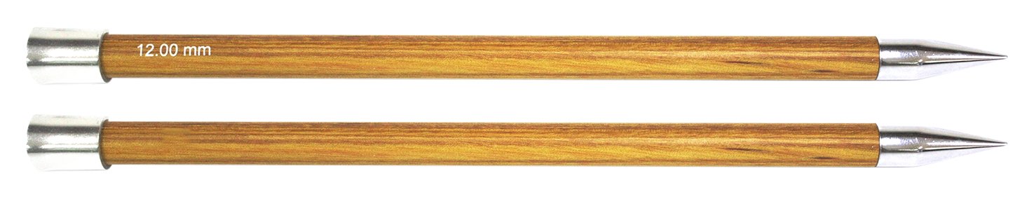 KnitPro Royale: Stricknadeln: Einzelendig: 30 cm x 12 mm, Birkenholz, Messing, Mehrfarbig, 30 x 1.2 x 1.3 cm