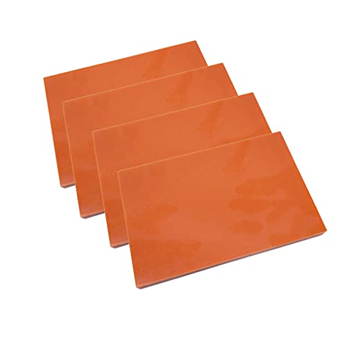 XMRISE Rotes Bakelit Phenolharz Flache Platten Platten Platten Platinen PCB 100mm x 150mm 4 Stück,Thickness 4mm