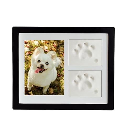 Haustier-Gedenk-Bilderrahmen Personalisierter Fotorahmen für Haustiere mit Pfotenabdruck für den Fußabdruck Ihres Haustiers ，Geeignet für Hunde, Katzen und andere Tiere Größe 15cm*10cm (schwarz)