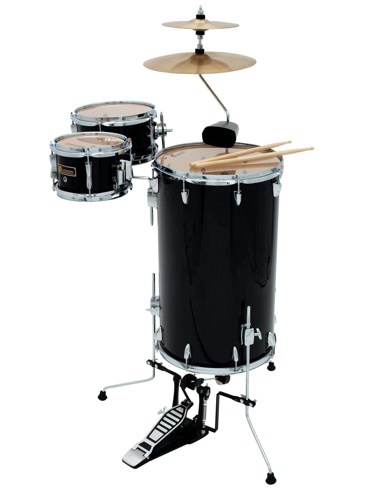 Dimavery CDS Cocktail Schlagzeug, schwarz | 5-teiliges Cocktail Schlagzeug Set, ideal für kleine Bühnen