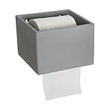 House Doctor Toilettenpapierhalter Zement, grau, 15 x 14,7 cm