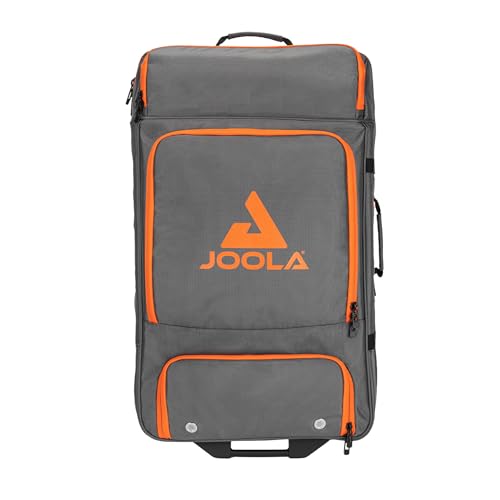 JOOLA Vision Suitcase – 68,6 cm Gepäcktasche mit Rollen und Griff – mittelgroße Karierte Tasche – Rolltasche für Tischtennis oder Pickleball – Ausrüstungstasche für Turniere und Reisen – Orange
