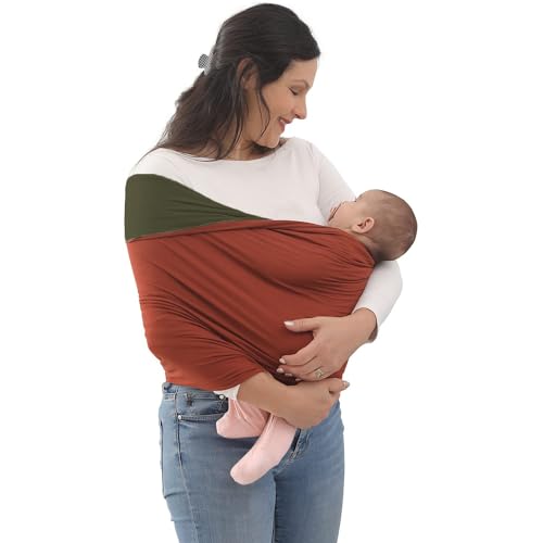 Mamas Bonding Comforter Babytrage, Leichte Babytrage Mit Brustgurt Für Mama Und Papa, Verstellbare Babytrage Für Neugeborene Bis 50 Pfund (D,115 * 73cm)
