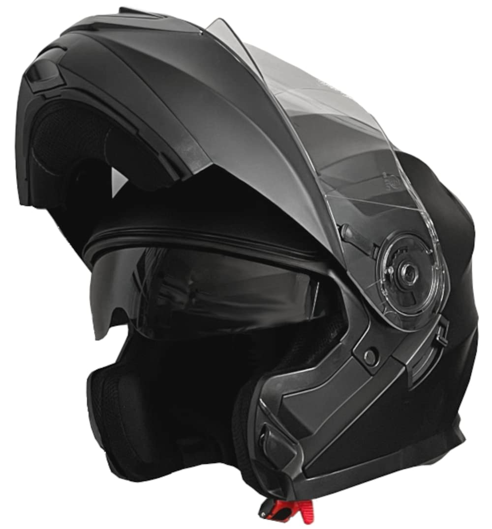 Klapphelm Integralhelm Helm Motorradhelm RALLOX 910 schwarz/matt mit Sonnenblende (XS, S, M, L, XL) Größe M