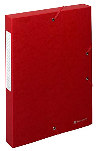 Exacompta 50815E Packung (mit 10 Archivboxen Scotten, mit Gummizugverschluß, hochwertig und nachhaltig, Rücken 40mm, 600g) rot, 10 Stück