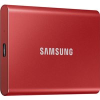 Samsung Portable SSD T7 MU-PC1T0R - SSD - verschlüsselt - 1 TB - extern (tragbar) - PCs, Macs, Android-Geräte, Smart TVs - USB 3.2 Gen 2 (USB-C Steckverbinder) - 256-Bit-AES - metallisch rot