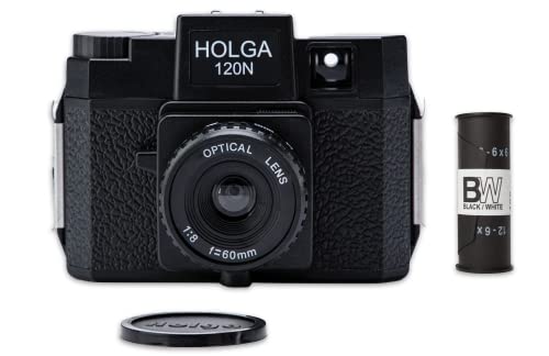Holga 120N Rollfim Kamera im Set mit schwarz/weiß Film und Batterien