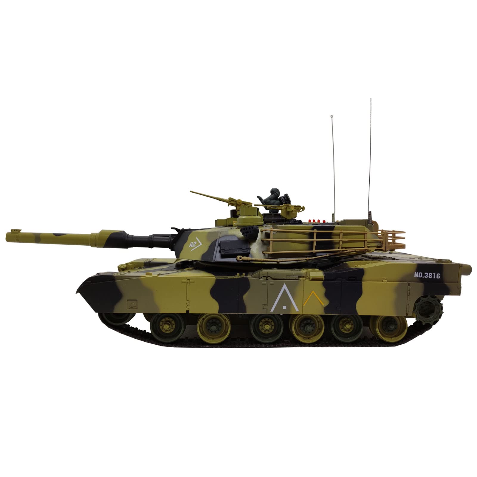 HBS Hubsons® RC Abrams M1A1 Kampf-Panzer mit Sound, Maßstab 1:24 und 2 Gefechtssystemen/Infrarot- und 6mm Schuss