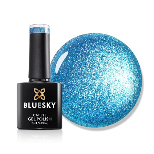 Bluesky Cat Eye Gel-Nagellack, 10 ml, Aquamarine Dream – LSD06, Blau, Soak-Off-Gellack für 21-Tage-Maniküre, professionell, Salon und Zuhause, Aushärtung unter UV-/LED-Lampe erforderlich