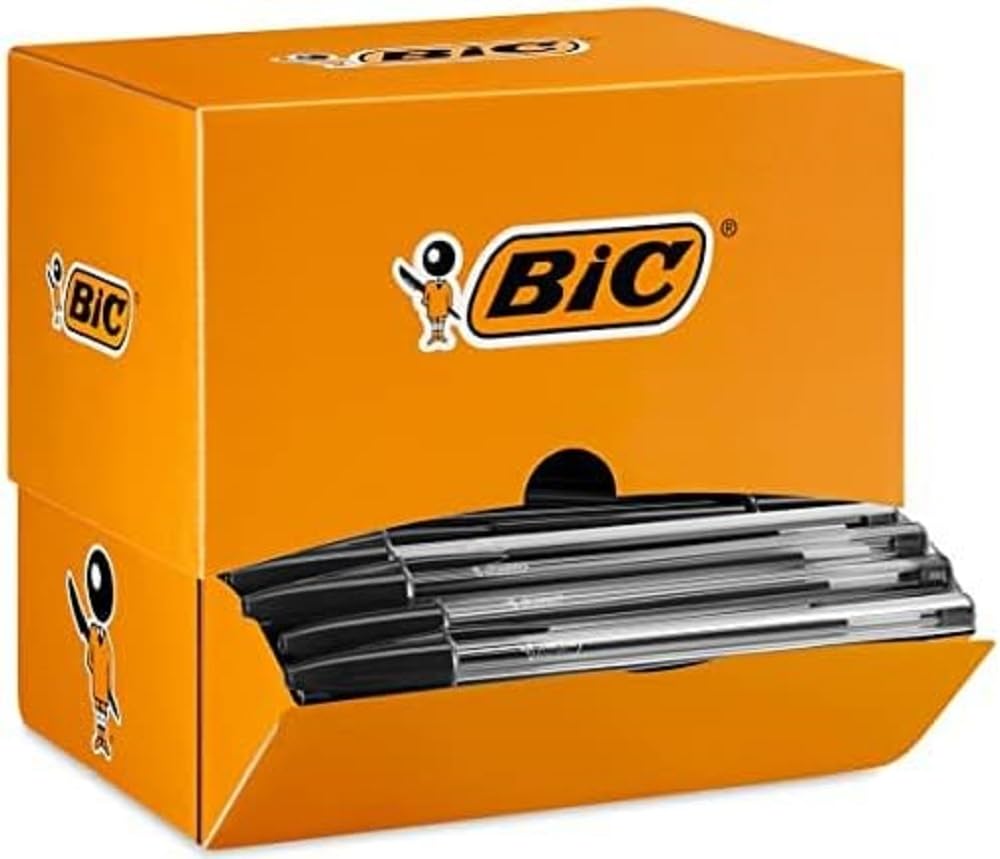 BIC Kugelschreiber Cristal Original, in Schwarz, Strichstärke 0,4 mm, 150er Pack, Ideal für das Büro, das Home Office oder die Schule