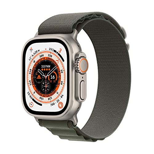 Apple Watch Ultra (GPS + Cellular mit 49mm) Titangehäuse mit Alpine Loop Grün - Medium (Generalüberholt)