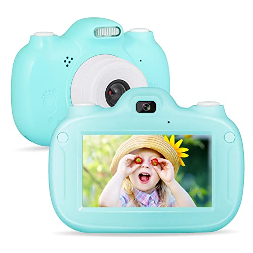 SUPBRO Kinderkamera Touchscreen Fotoapparat Kinder Digitalkamera Mit 3" IPS-Bildschirm 1080P HD 32G TF Karte Geschenke Spielzeug für 3-12 Jahre Kinder Blau