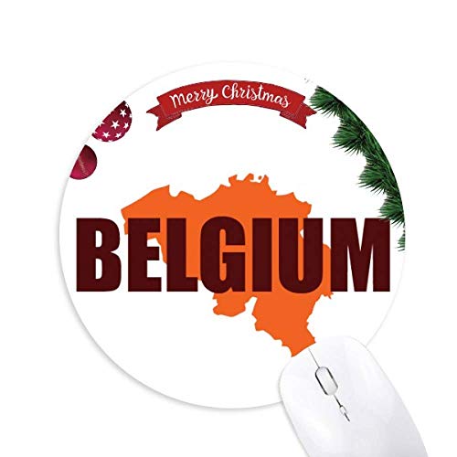 Belgien Europäische Karte Brüssel Rundgummi Pad Weihnachtsbaum Mat