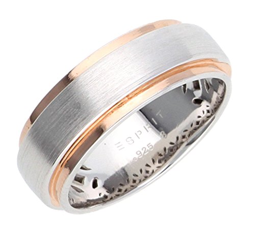 Esprit damen ring silber rosé bicolor modern shape esrg92278b1, ringgröße: 54 (17.2 mm Ø)