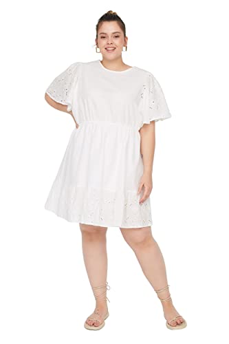 Trendyol Damen Midi-Hemdkleid, normales Kleid, Schwarz, 40