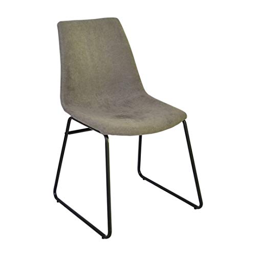 Zons Cholo Stühle aus Stoff, Taupe und Gestell aus Metall, Schwarz, Größe L
