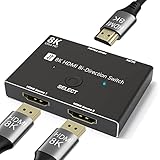 HDMI 2.1 8K-Splitter 2 In 1 Out Directional HDMI Switch 8K@60Hz 4K@120Hz Splitter 48Gbps Schnelle Geschwindigkeit Übertragung Konverter Kompatibel mit Xbox PS4/5 Projektoren Monitore