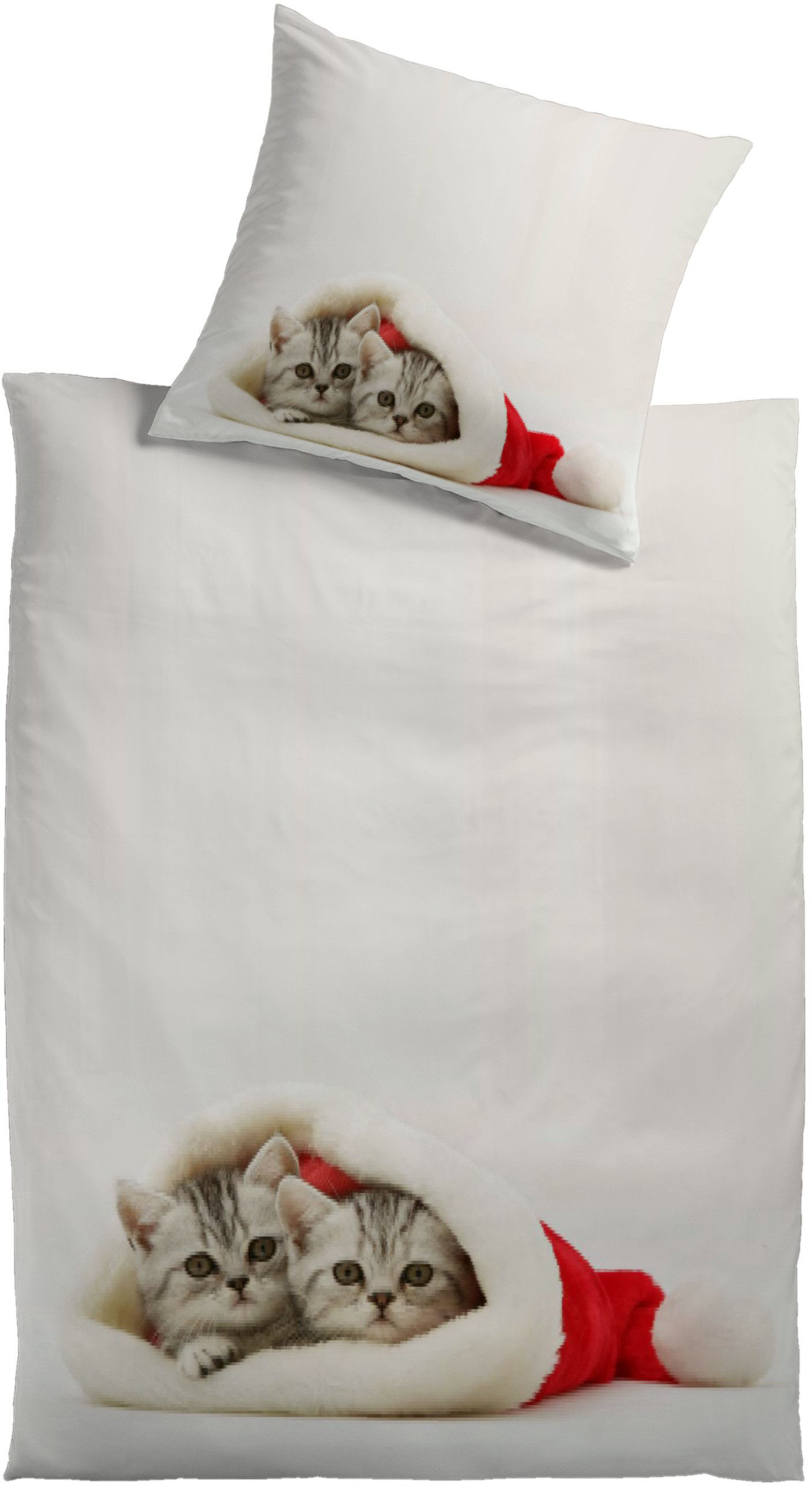 KiNZLER Bettwäsche "Katzenmotiv", (2 tlg.), aus Baumwoll-Renforcé