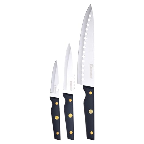 BERGNER Pro Reeco | Professionelles Küchen Messerset | 3-teiliges Edelstahl Set | ABS-Griff aus Recyclingmaterial | Küchenmesser | Multifunktional