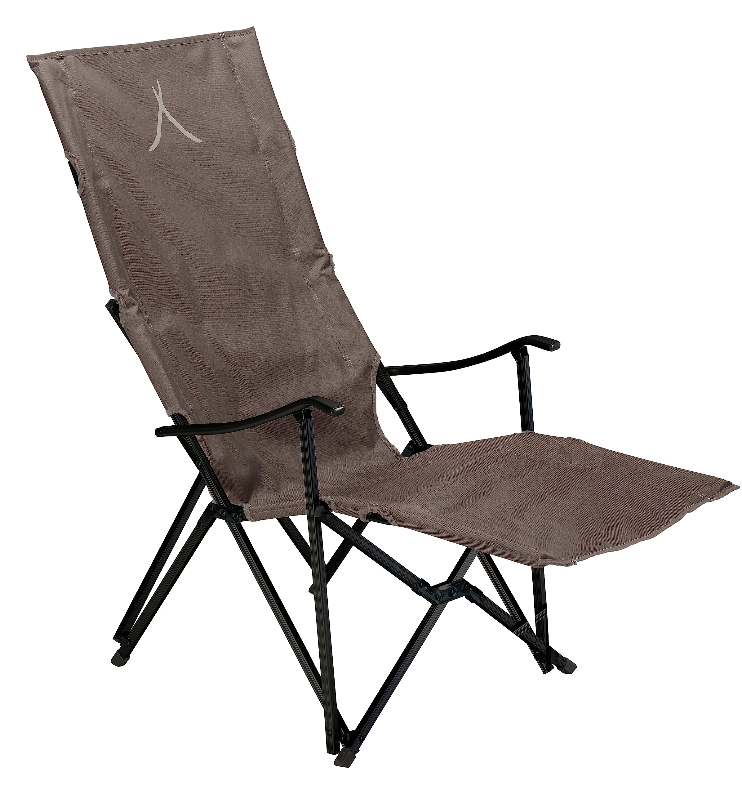 Grand Canyon EL Tovar Lounger - Campingstuhl, Klappstuhl mit Armlehne, hoher Rückenlehne & Fußstütze - bis 100 kg - Aluminium - Falcon (braun)