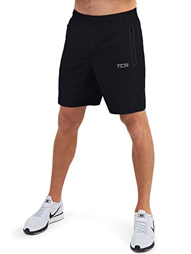 TCA Herren Elite Tech Leichte Laufhose Gymshorts Trainingsshorts und Laufshorts mit Reißverschlusstaschen - Anthrazit, XS