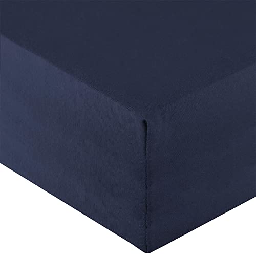 aqua-textil Royal XL Spannbettlaken Boxspringbett Wasserbett 200x220-220x240 cm dunkel blau Baumwolle Spannbetttuch