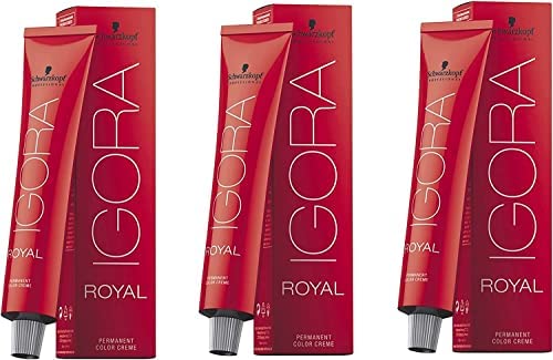 Schwarzkopf Professional Igora Royal Permanente Haarfarbe, 4.0, Kastanienbraun, 3 Stück