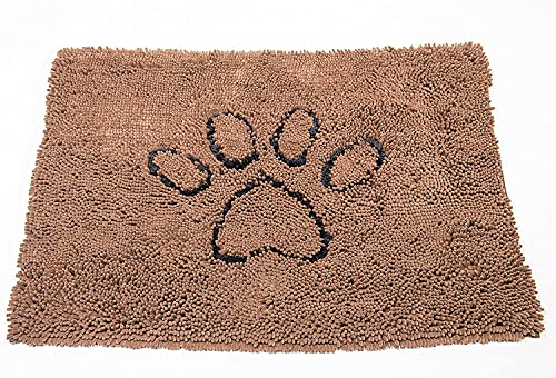 Dog Gone Smart Dirty Dog Fußmatte, Mikrofaser, super saugfähig, maschinenwaschbar, mit Rutschfester Unterseite, klein, braun