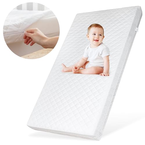 Alcube® Babymatratze 60x120 für Babybett oder Reisebett 14 cm hoch, Eco 5 zertifizierter, Kinderbettmatratze, inkl. Bezug waschbar, Kindermatratze, Atmungsaktiv Baby Matratze für Kleinkinder