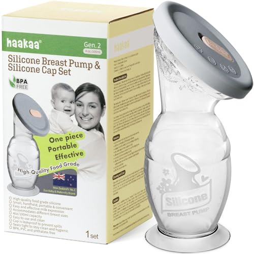 Haakaa Manuelle Milchpumpe mit Silikondeckel BPA-frei