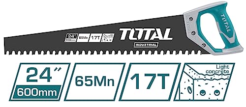 Total Tools - Zementsäge | Länge 600 mm | Wolfram Klinge | Zum Schneiden von Zement, Beton oder Ziegelstein | Ideales Werkzeug für Bau- und Mauerarbeiten