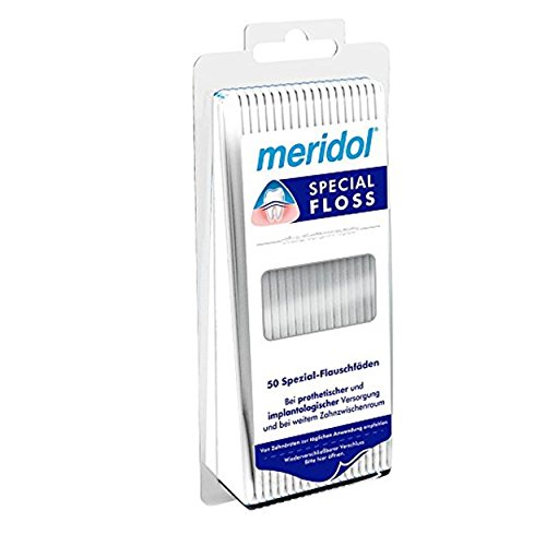 meridol special-floss Spezial-Flauschfäden 50 Stück, 2er Pack (2x 50 Fäden)