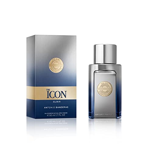 Antonio Banderas The Icon Elixir Eau de Parfum für Herren – Langanhaltend – Frischer, eleganter und sexy Duft – Würzige Mandarine und holzige Noten – Ideal für besondere Anlässe – 50 ml