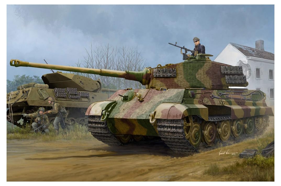 Hobby Boss 084531 Pz.Kpfw.VI Sd.Kfz.182 Tiger II (Henschel 1944 Production) w/Zimmerit Plastikmodellbausatz, Farbig