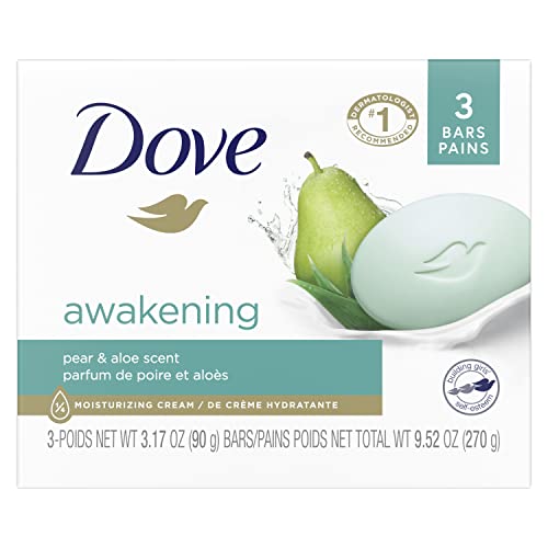 Dove Beauty Bar Gentle Skin Cleanser Moisturizing For Gentle Soft Skin Care Awakening More Moisturizing Than Bar Soap 3.17oz 3 Bars