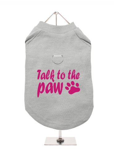 "Talk To The Paw" UrbanPup Hunde/T-Shirt (grau/fuchsia)
