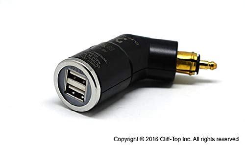 Cliff-Top 4,6-A-Motorrad-DIN-USB-Ladegerät (abgewinkelt), kompatibel mit BMW Motorrädern