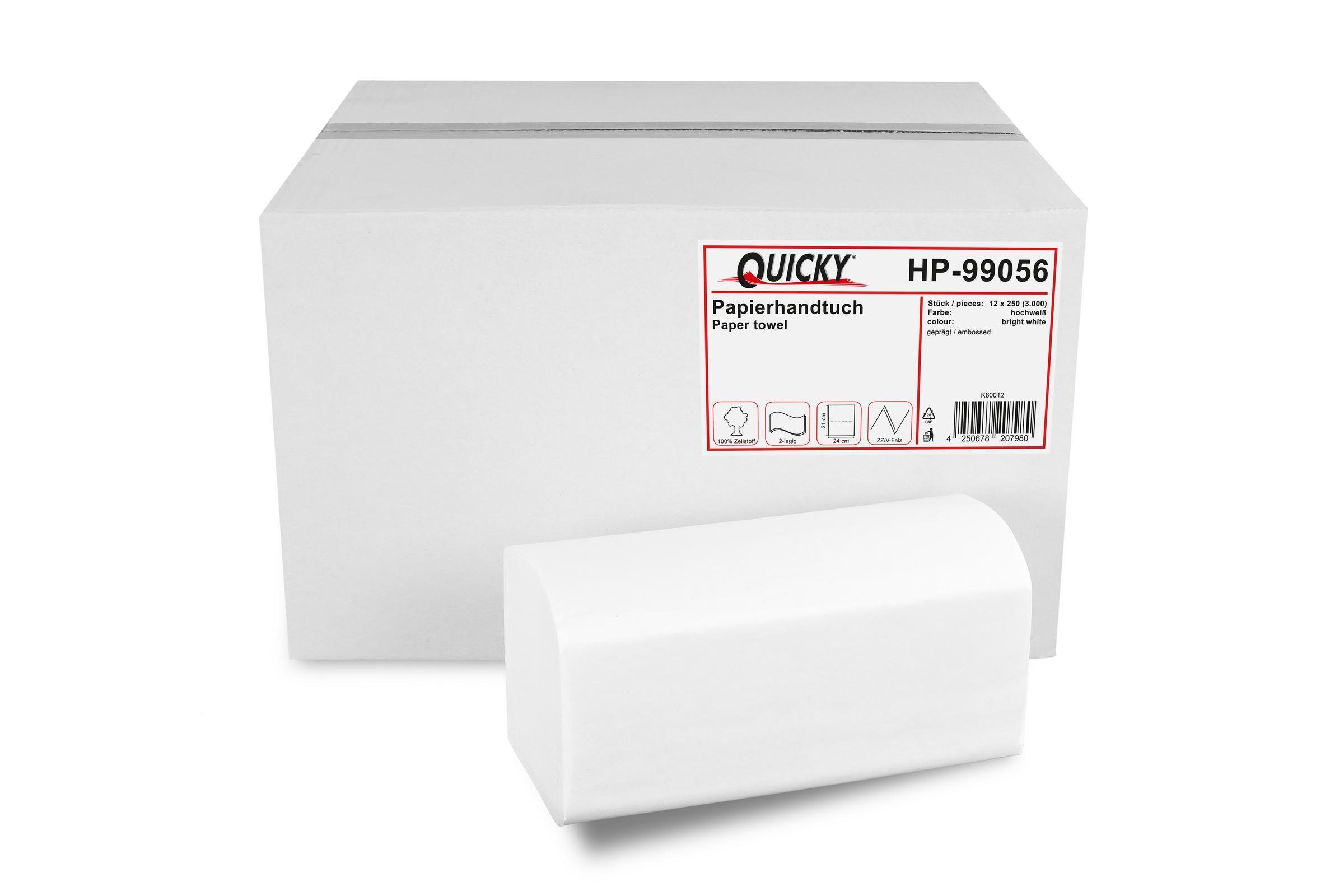 Quicky HP-99056 Papierhandtuch, Hochweiß (3000-er Pack)