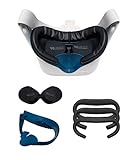 VR Cover Fitness Facial Interface Bracket & Foam Comfort Replacement with Lens Protector Cover for Oculus/Meta Quest 2 (Dark Blue & Black + Comfort Foam)