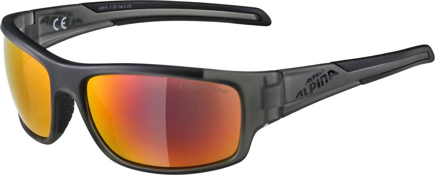 Alpina Testido Sportbrille (Farbe: 325 anthracite matt/black, Ceramic mirror, Scheibe: red mirror (s3))