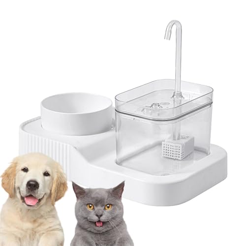 Wasser- und Futternäpfe für Katzen | 2-in-1-Futternapf mit Wasserflasche | Automatischer Katzenwasserspender mit großer Kapazität für große, kleine Hunde, Haustiere, Katzen Virtcooy