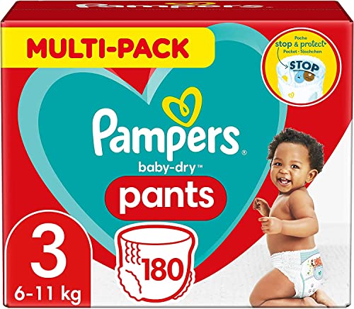 Pampers Baby-Dry Pants, Gr. 3, 6kg-11kg, Monatsbox (1 x 180 Pants)