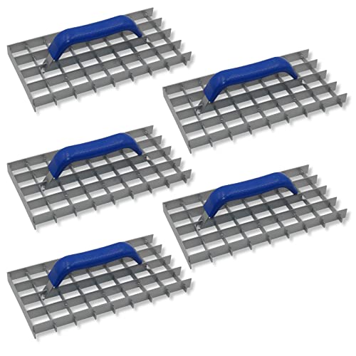 5er Set DEWEPRO® Gitter-Rabot (Gitterrabot) - Putzhobel - Putzglätter - Gitterweite: 30x30mm - Abmessung: 285x145mm - Schleifraspel