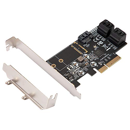 H&D SATA III 6g 5 Ports Controller Card PCIe 3.0 x4 Expansion Card with Low Profile Bracket