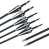 MILAEM 12pcs 30 Zoll Bogenschießen Carbon Pfeile Wirbelsäule 700 Jagdpfeil für Recurve Bogen Compoundbogen