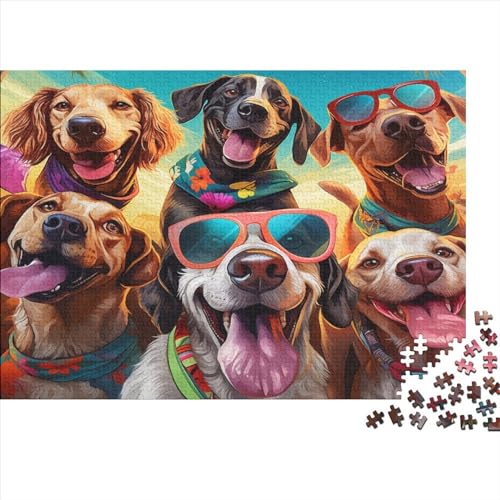 500-teilige Puzzles Für Erwachsene Dog Family Portrait Puzzles Für Erwachsene, 500-teiliges Spiel, Spielzeug Für Erwachsene, Familienpuzzles, Geschenk 500pcs (52x38cm)